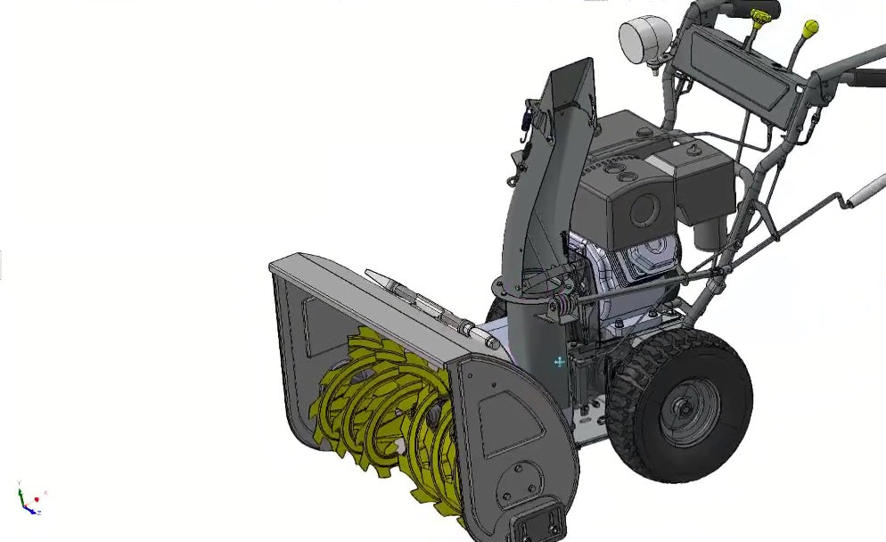 3D CAD model Gas Snow Blower Machine, Two-Stage Snow Thrower