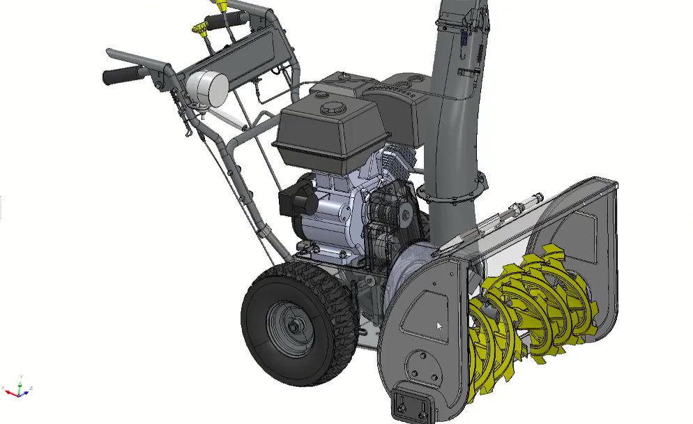 3D CAD model Gas Snow Blower Machine, Two-Stage Snow Thrower