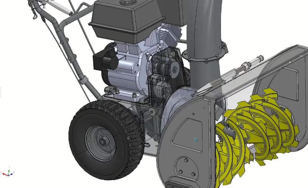 3D CAD model Gas Snow Blower Machine, Two-Stage Snow Thrower