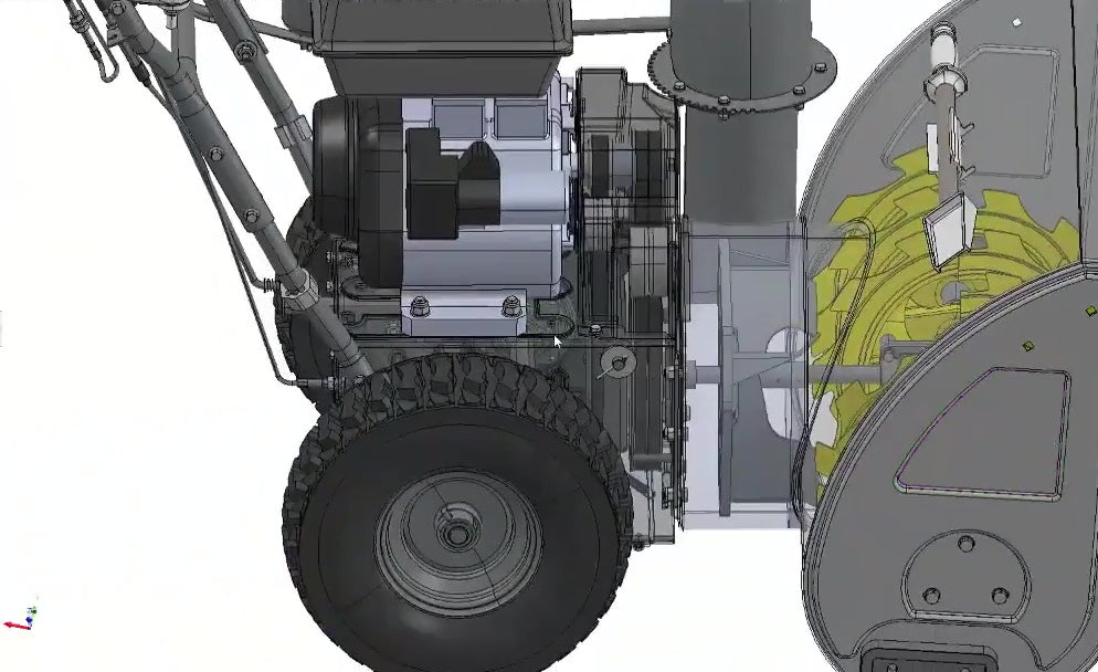 3D CAD model Gas Snow Blower Machine, Two-Stage Snow Thrower