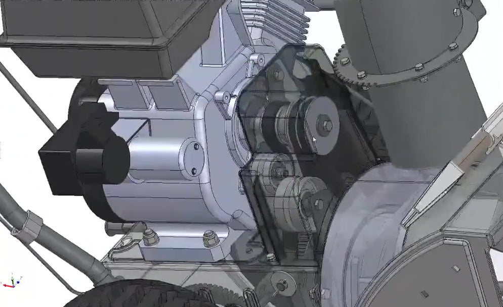 3D CAD model Gas Snow Blower Machine, Two-Stage Snow Thrower