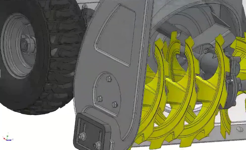 3D CAD model Gas Snow Blower Machine, Two-Stage Snow Thrower