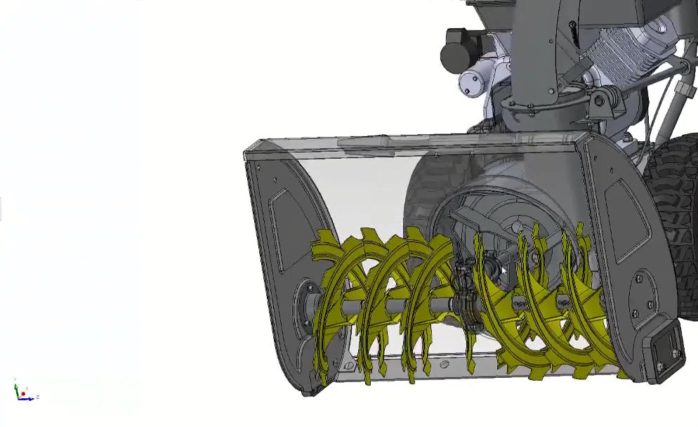 3D CAD model Gas Snow Blower Machine, Two-Stage Snow Thrower