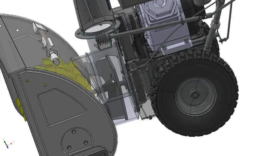 3D CAD model Gas Snow Blower Machine, Two-Stage Snow Thrower