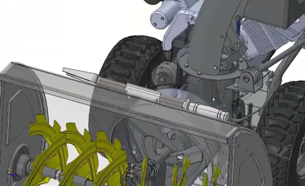 3D CAD model Gas Snow Blower Machine, Two-Stage Snow Thrower