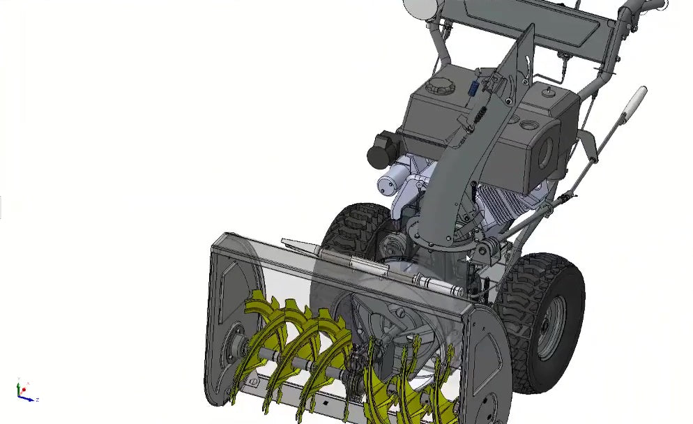 3D CAD model Gas Snow Blower Machine, Two-Stage Snow Thrower