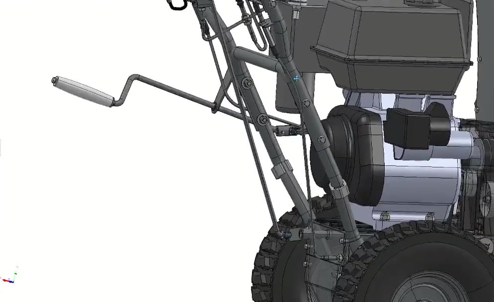 3D CAD model Gas Snow Blower Machine, Two-Stage Snow Thrower