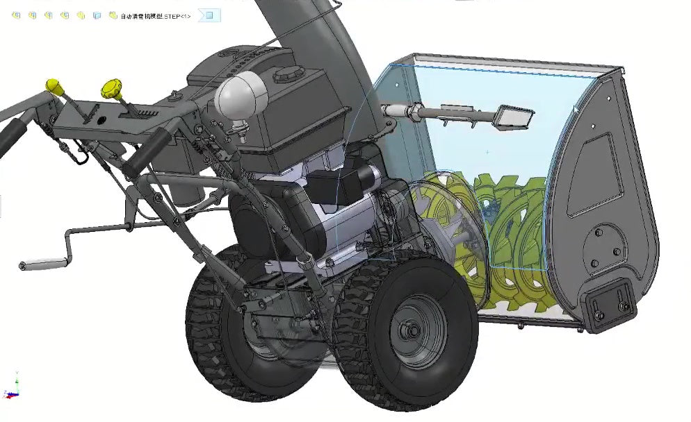 3D CAD model Gas Snow Blower Machine, Two-Stage Snow Thrower
