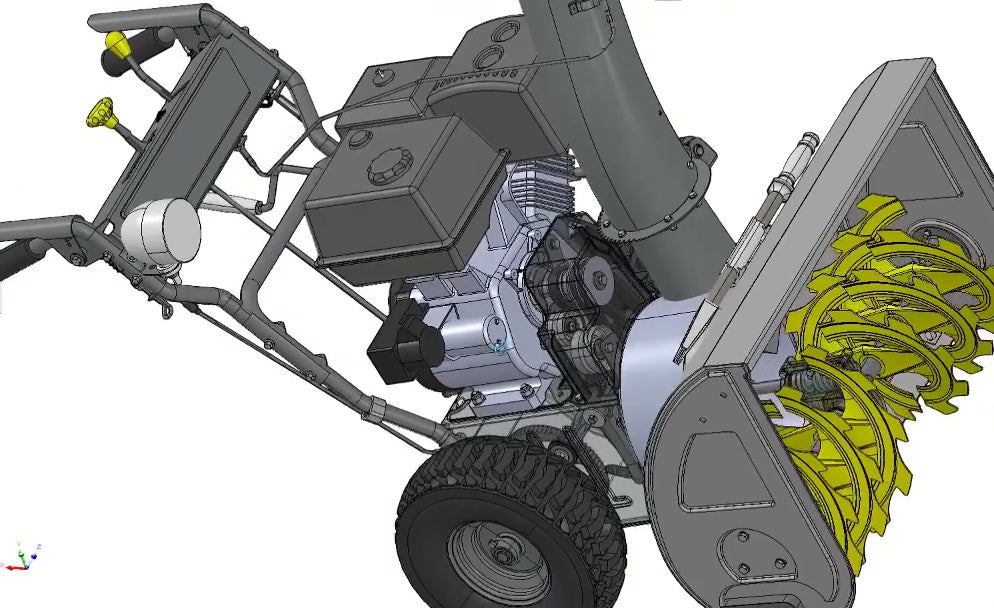3D CAD model Gas Snow Blower Machine, Two-Stage Snow Thrower