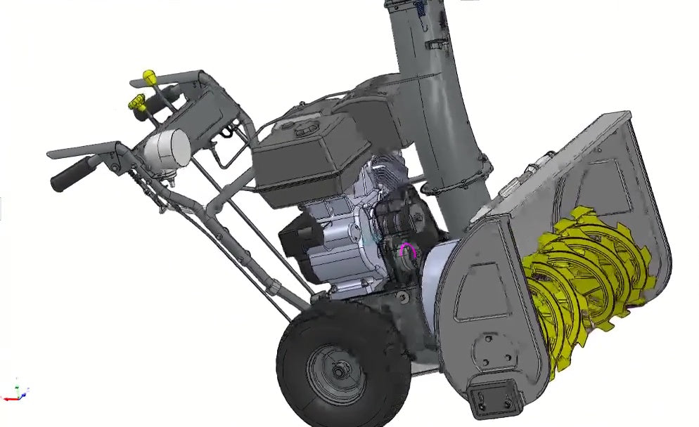 3D CAD model Gas Snow Blower Machine, Two-Stage Snow Thrower